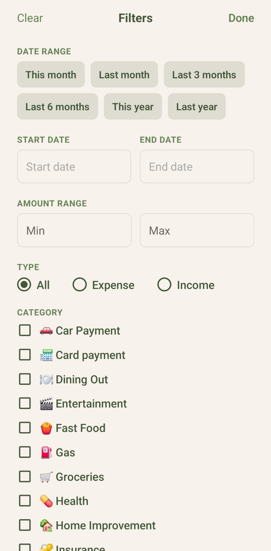 Filtering transactions in Ledge